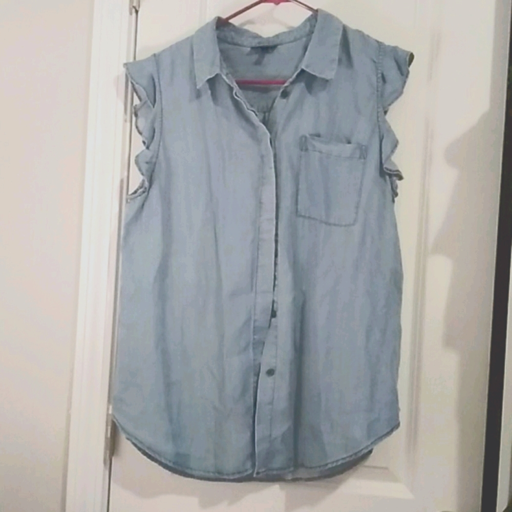 Who What Wear light blue blouse